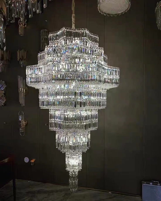 Luxury Extra Large Plaza Multi-Tier Crystal Chandelier For Hotel Hall ...