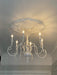 French Village Country Style White Rustic Iron Art Chandelier 6 Lights for Living Room Ceiling Light on Budget 