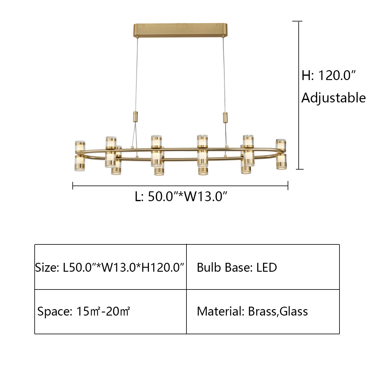 Oval: L50.0"*W13.0"*H120.0" ARCANITE ROUND OVAL LED RING CHANDELIER,chandeleir,chandeliers,pendant,crcle,ring,round,oval,rectangle,dining table,dining room,kitchen island,bar,living room,bedroom,gold,ceiling,chain,adjustable,minimalist,modern,gold,black