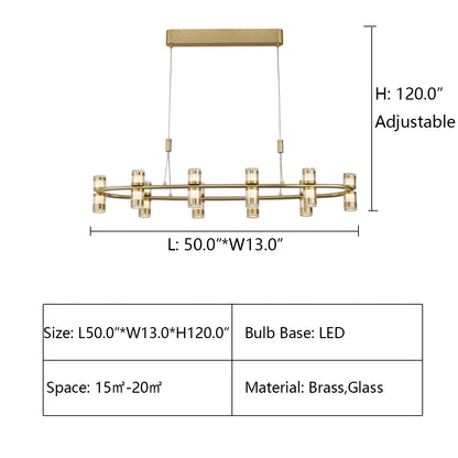 Oval: L50.0"*W13.0"*H120.0" ARCANITE ROUND OVAL LED RING CHANDELIER,chandeleir,chandeliers,pendant,crcle,ring,round,oval,rectangle,dining table,dining room,kitchen island,bar,living room,bedroom,gold,ceiling,chain,adjustable,minimalist,modern,gold,black