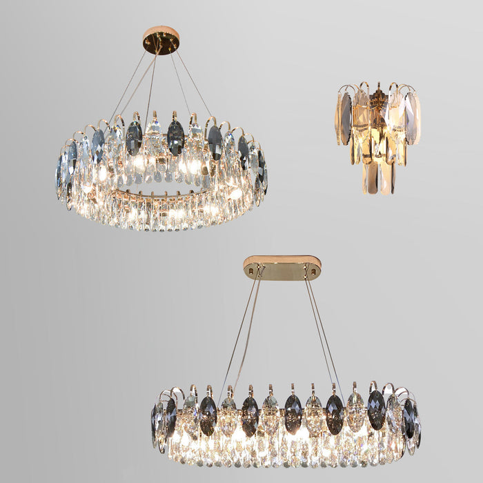 Luxurious K9 Crystal Chandelier in Brass Finish | Modern Ceiling Light Fixtures