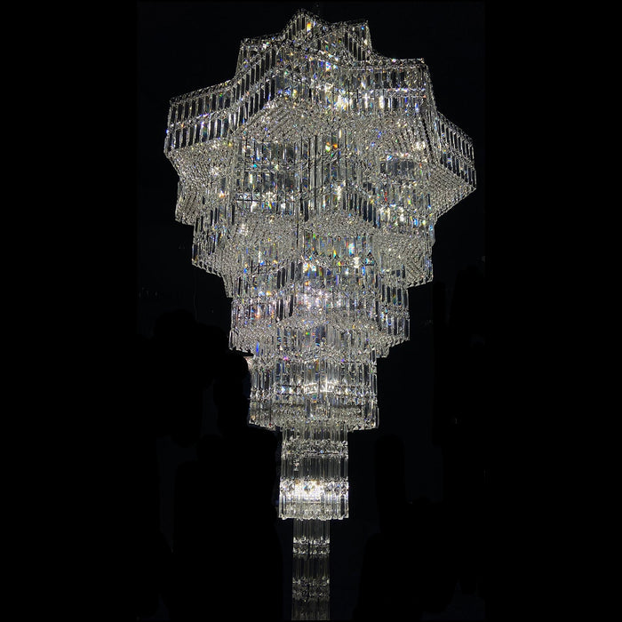 beautiful magnificient stunning crystal chandelier star shaped multi layers 