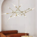 AMY'S BRANCHING GLASS TUBULAR CHANDELIER,Dawn Horizontal Chandelier,chandelier,chandeliers,glass,brass,pendant,dining rooms,living room,closet,dining table,dining bar,art,line,minimalist,gold,luxury