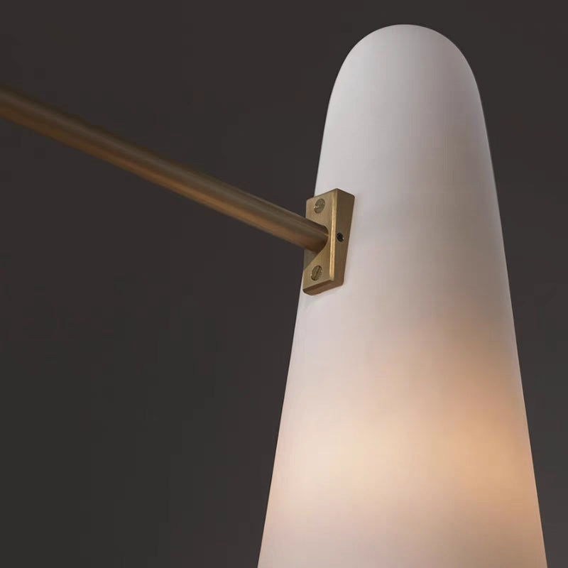 Oversized Modern Minimalist Round Cone Glass Shade Chandelier for Living Room/Dining Room