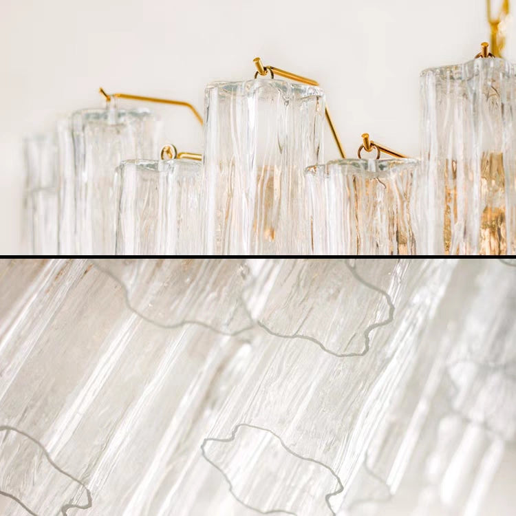 Nordic Multi-tiers Star-shaped Glass Rods Pendant Chandelier for Foyer/Living Room/Entryance