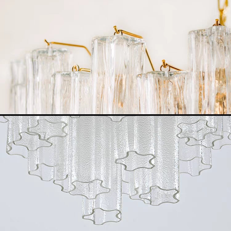 Nordic Multi-tiers Star-shaped Glass Rods Pendant Chandelier for Foyer/Living Room/Entryance