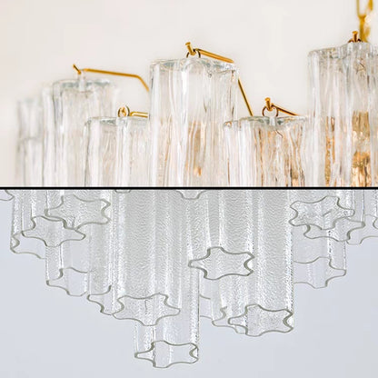Nordic Multi-tiers Star-shaped Glass Rods Pendant Chandelier for Foyer/Living Room/Entryance