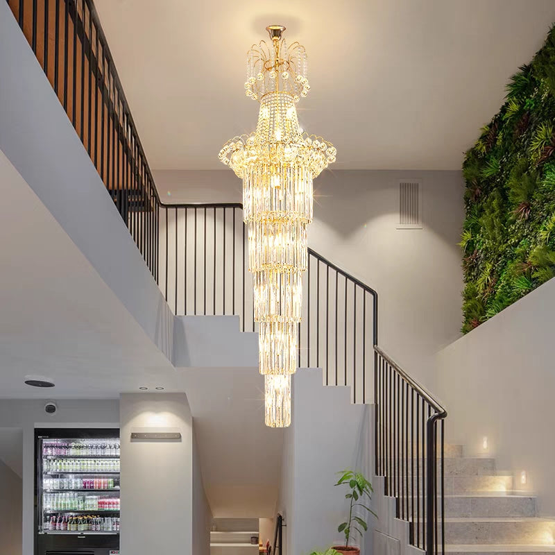 chandelier,chandeliers,pendant,crystal,high quality k9 crystal,metal,gold,black,clear crystal,oversized,extra large,large,big,huge,,luxury,light luxury,ceiling,crystal chain,rods,living room,foyer,entrys,big hallway,spiral staircase,stairs,entryance,loft,duplex hall,hotel lobby