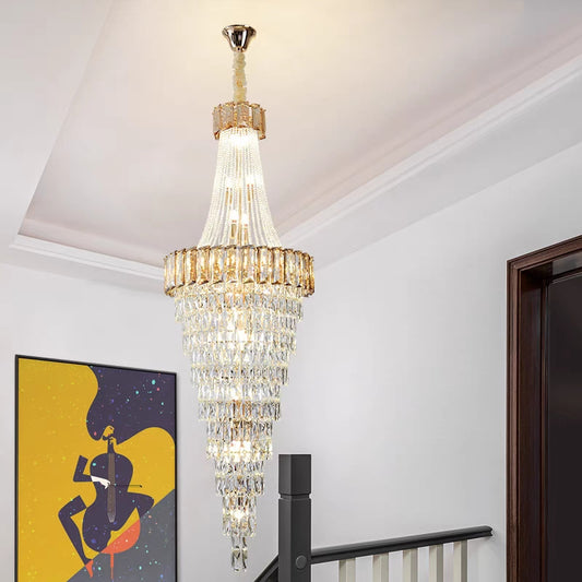 chandelier,chandeliers,pendant,crystal,high quality k9 crystal,metal,gold,black,clear crystal,oversized,extra large,large,big,huge,,luxury,light luxury,ceiling,crystal chain,rods,living room,foyer,entrys,big hallway,spiral staircase,stairs,entryance,loft,duplex hall,hotel lobby