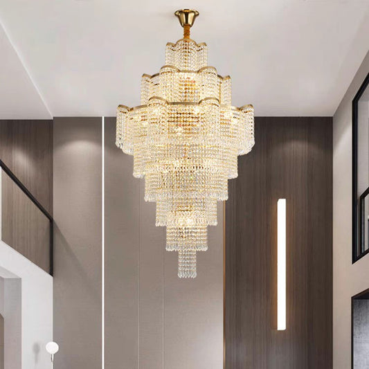 chandelier,chandeliers,pendant,crystal,high quality k9 crystal,metal,gold,clear crystal,oversized,extra large,large,big,huge,,luxury,light luxury,ceiling,rods,living room,foyer,entrys,big hallway,spiral staircase,stairs,entryance,loft,duplex hall,hotel lobby