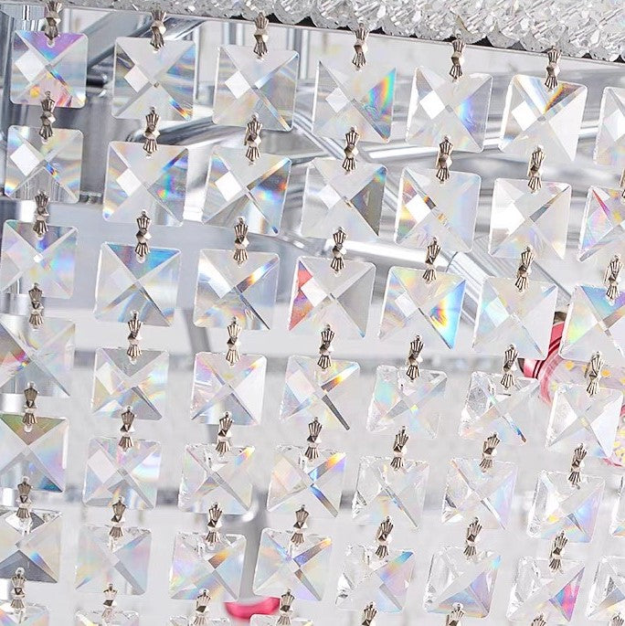 Oversized Empire Gold/Chrome Crystal Pendant Chandelier for Living Room/Big Hallway/Foyer