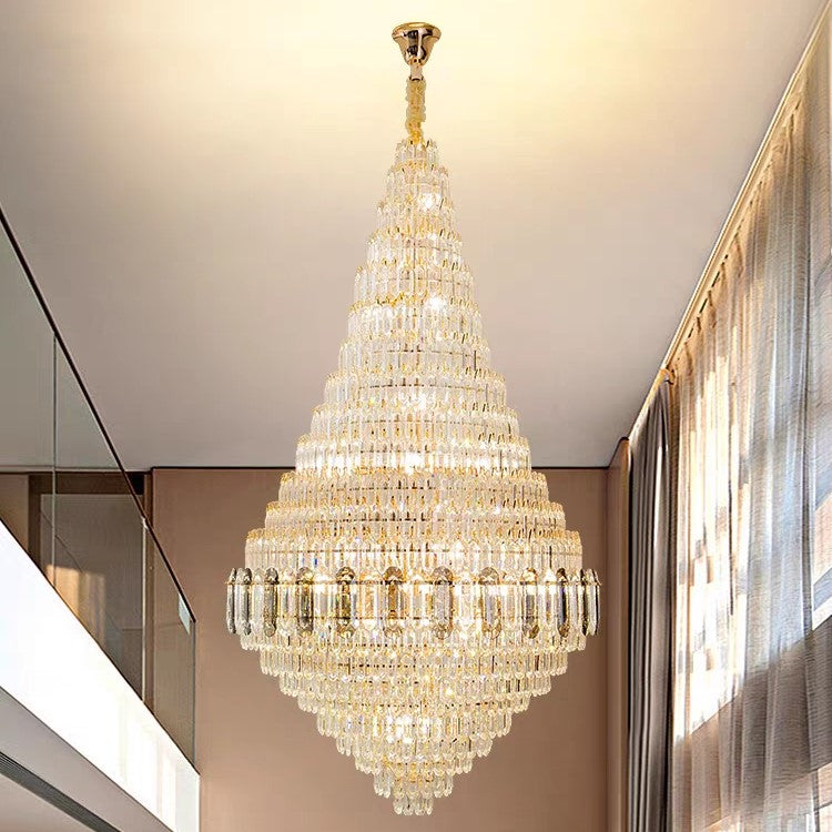 Extra Large Multi-layer Honeycomb Luxury Ceiling Crystal Chandelier for Hotel Lobby/Foyer/Entryway