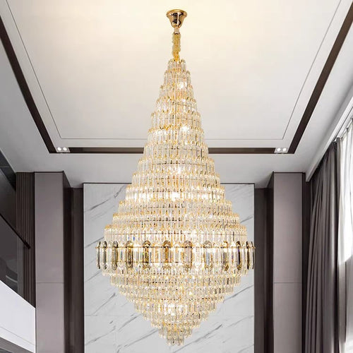 crystal,metal,chandeleir,chandeliers,pendant,empire,crystal,layers,tiers,round,living room,dining room,foyer,entrys,stairs,hallway, big hallway,oversized,large,big,huge