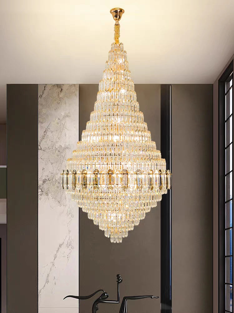 Extra Large Multi-layer Honeycomb Luxury Ceiling Crystal Chandelier for Hotel Lobby/Foyer/Entryway