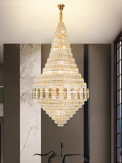 Extra Large Multi-layer Honeycomb Luxury Ceiling Crystal Chandelier for Hotel Lobby/Foyer/Entryway