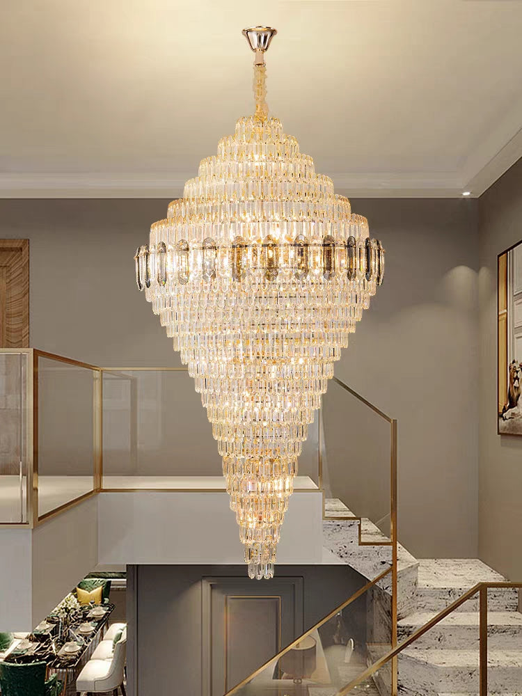 Extra Large Multi-layer Honeycomb Luxury Ceiling Crystal Chandelier for Hotel Lobby/Foyer/Entryway