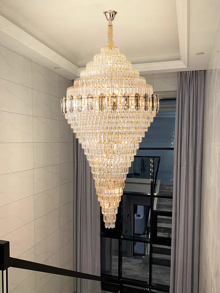 Extra Large Multi-layer Honeycomb Luxury Ceiling Crystal Chandelier for Hotel Lobby/Foyer/Entryway
