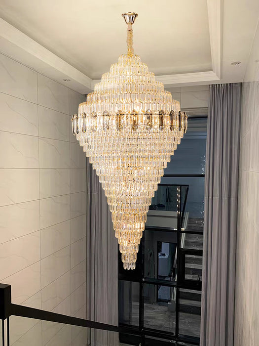Extra Large Multi-layer Honeycomb Luxury Ceiling Crystal Chandelier for Hotel Lobby/Foyer/Entryway