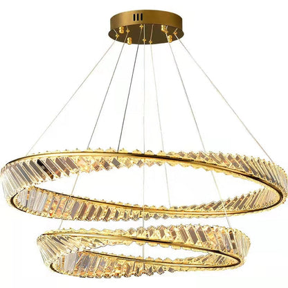 Ring Crystal Chandelier Luxury Living/ Dining Room Ceiling Lamp Bedroom Light