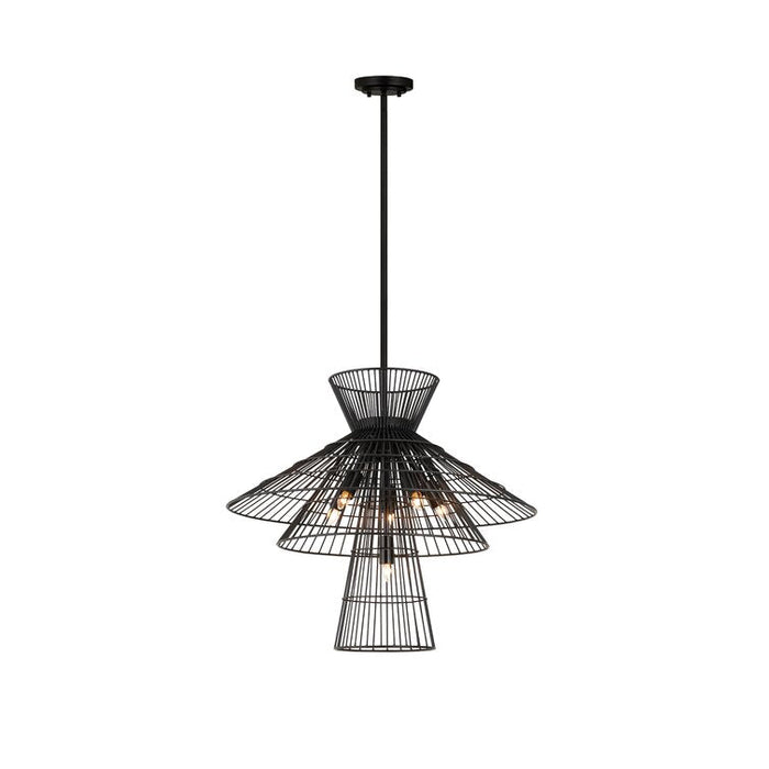 Vintage-inspired Alito 6 Light Chandelier Black Pendant Lights