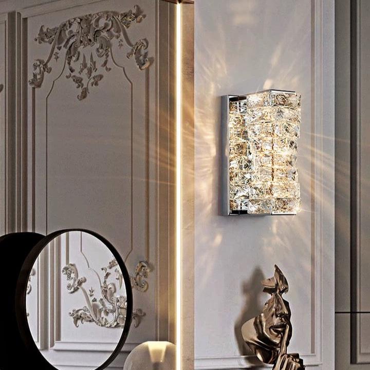 crystal sconce wall lamp bar modern luxruy bedroom night light classic 